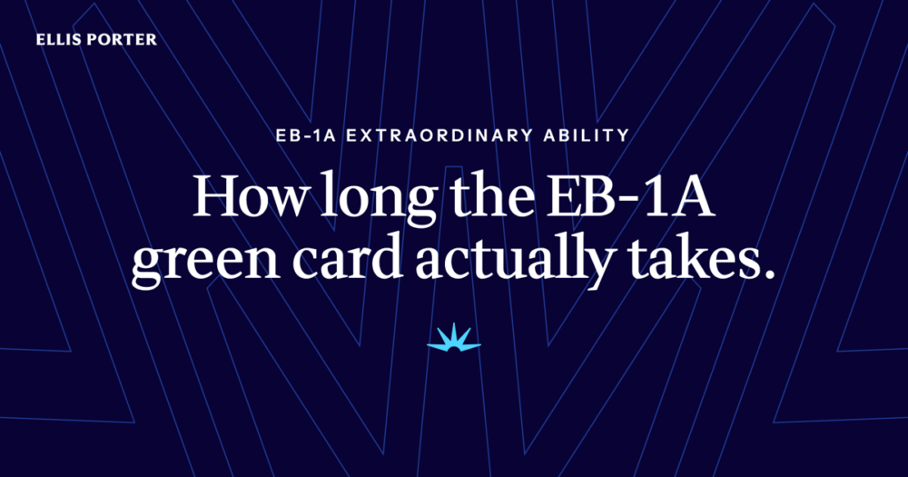 Timeline of the EB-1A green card from I-140 filing to green card in hand.