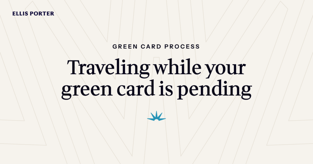 Green card applicant holding an advance parole document while checking a travel itinerary.
