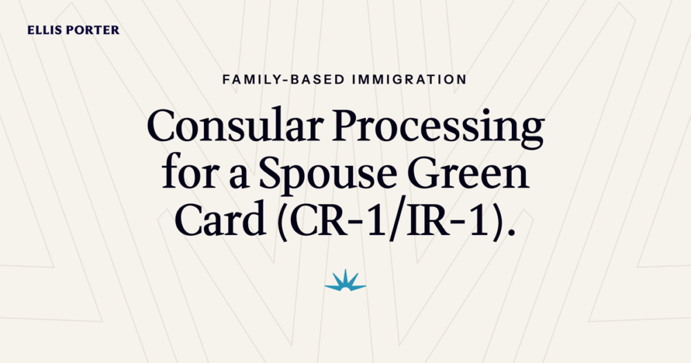 Foreign spouse preparing for a CR-1 immigrant visa interview at a US consulate.