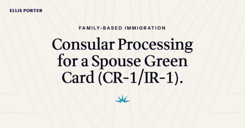 Foreign spouse preparing for a CR-1 immigrant visa interview at a US consulate.