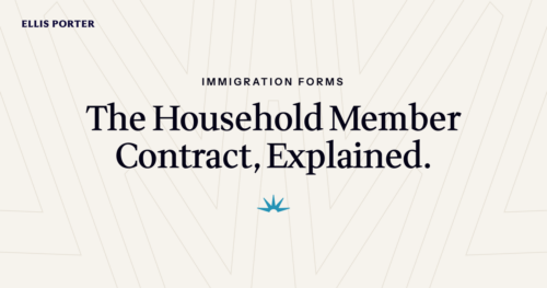 Household member reviewing Form I-864A to support a family green card sponsor.