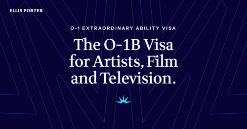 An artist and a film crew representing the two O-1B visa standards for the arts and for motion picture and television work.
