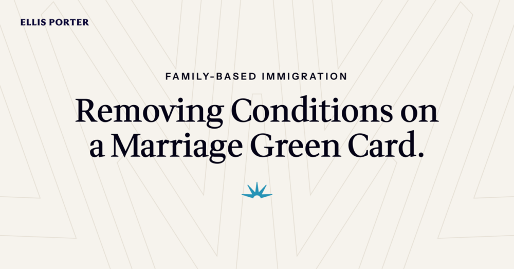 Couple preparing Form I-751 to remove conditions on a marriage green card.