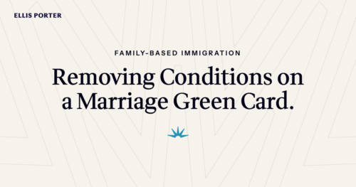 Couple preparing Form I-751 to remove conditions on a marriage green card.