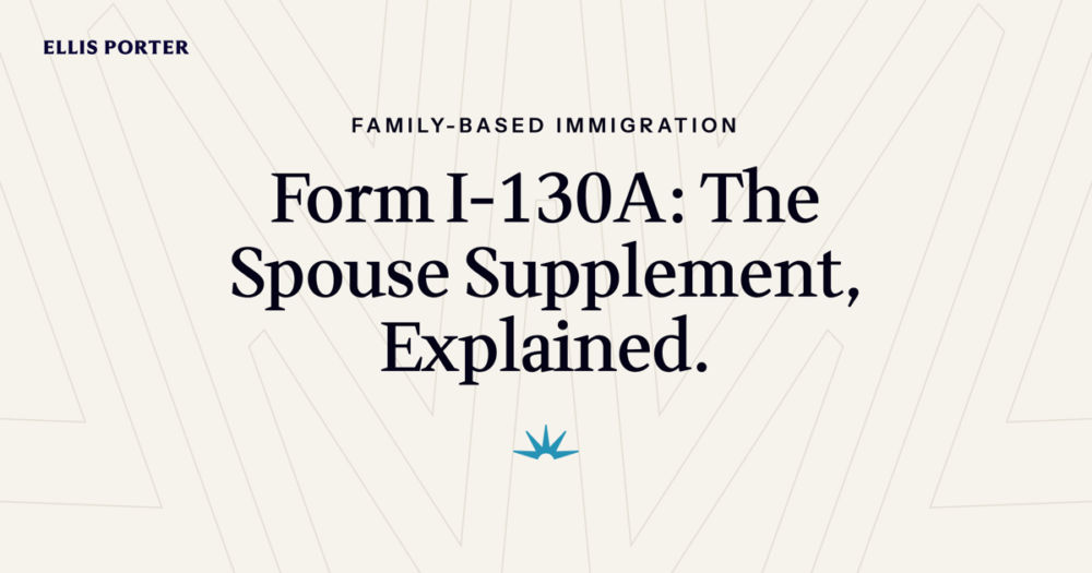 Foreign spouse completing Form I-130A supplemental information for a marriage petition.