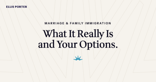 Couple comparing US marriage-based immigration options often called a wedding visa.